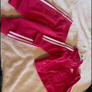 Adidas Baby Girl Pink Tracksuit